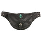 Unisex Hand Braided Leather Hip Bag w/ Stone Inlay & Gun Holster