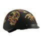 MPH DOT Helmet w/ Drop Sun Visor Web & Skull Graphic Matte