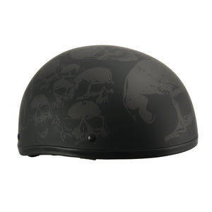 MPH Americas Smallest DOT Helmet w/ Skull Graphics Matte Black