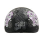 MPH DOT Ladies Helmet w/ Sugar Skull Design Matte Black