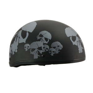 MPH America's Smallest DOT Helmet w/ Skeleton Head Graphics Matte Black