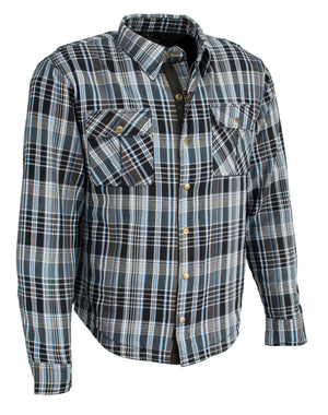 Men's Armored Flannel Biker Shirt w/ Aramid® by DuPont™ Fibers