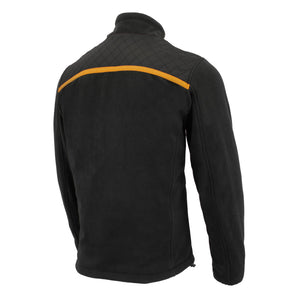 Mens Micro Fleece Zipper Front Jacket w/ Orange Stripe