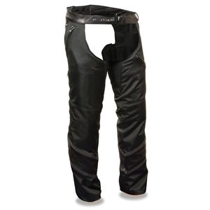 Men's Vented Textile Chap w/ Leather Trim and Snap-Out Liner