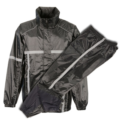 Men's Waterproof Rain Suit w/ Hi Vis Reflective Tape 