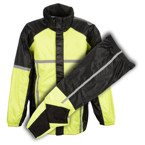 Men's Water Resistant Rain Suit w/ Hi Vis Reflective Tape