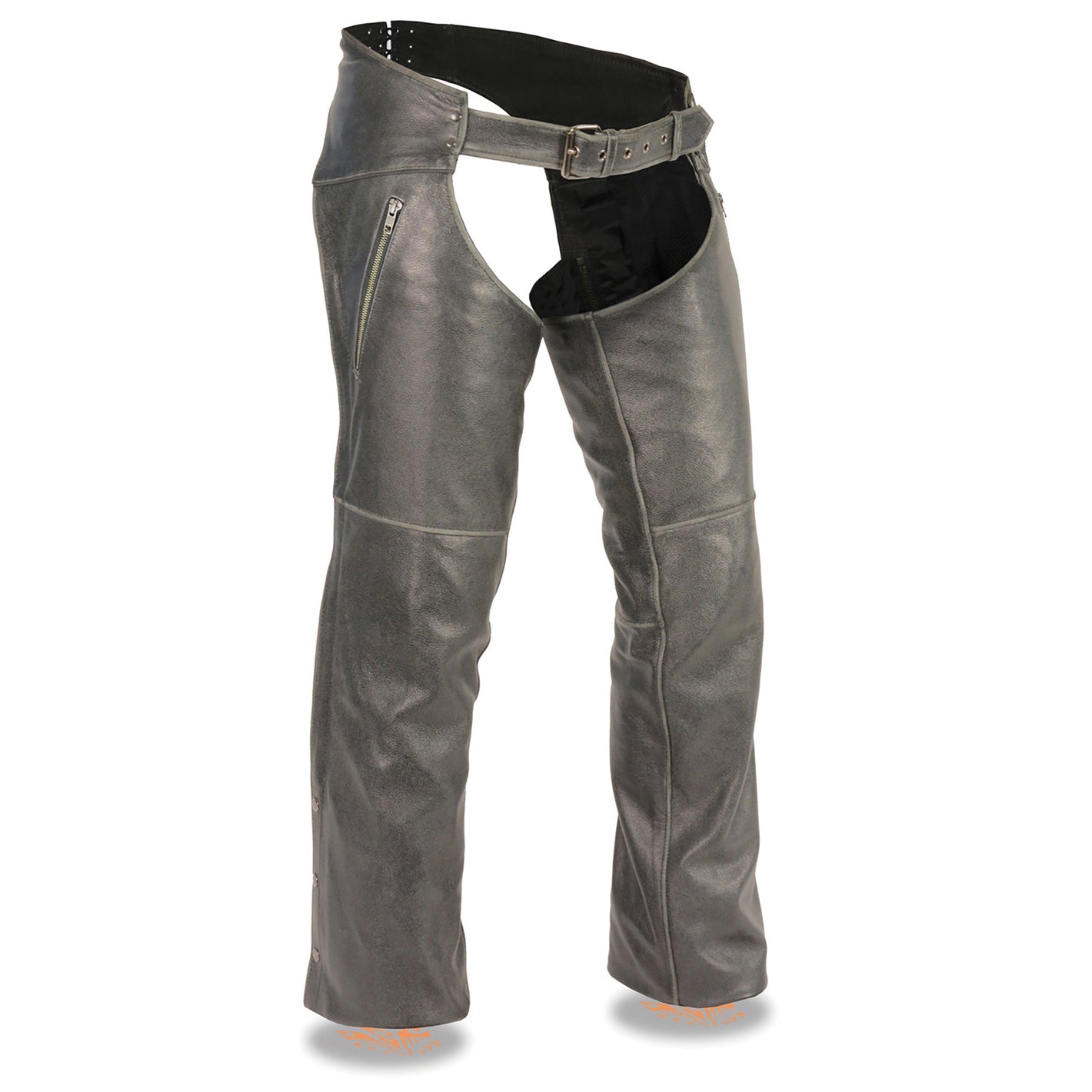 Men's Vintage Distressed Slate Chap w/ Deep Thigh Zippered Pockets