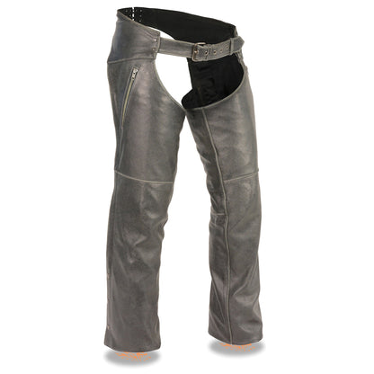 Men's Vintage Distressed Slate Chap w/ Deep Thigh Zippered Pockets