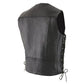 Men's Premium Side Lace Leather Vest w/ Buffalo Snaps