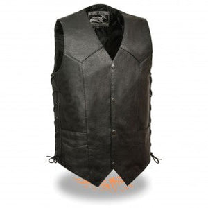 Men's Side Lace Biker Vest w/ Gun Pocket - EL5397
