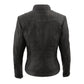 Women's stand up collar racer jacket with rivet details