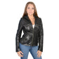 Ladies hooded scuba jacket with draw string