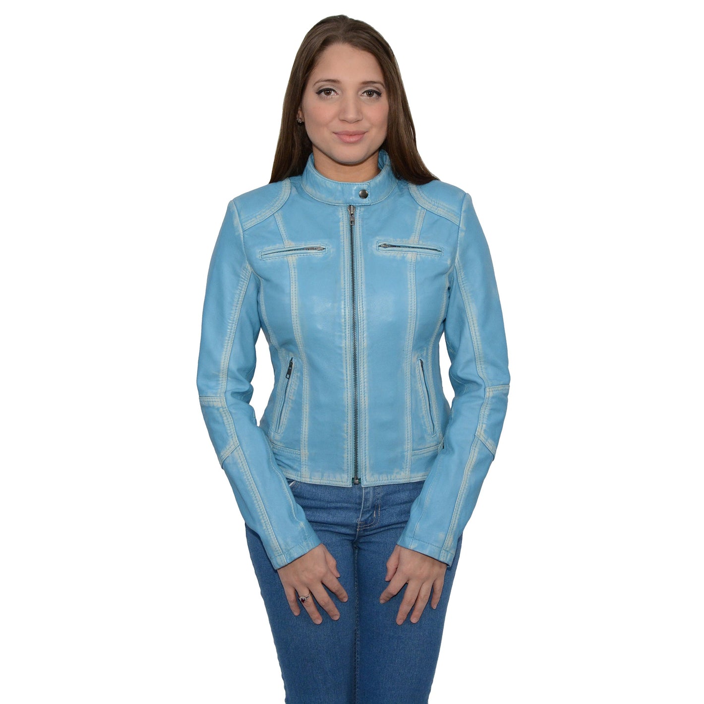 Women's Sheepskin Scuba Style Moto Jacket