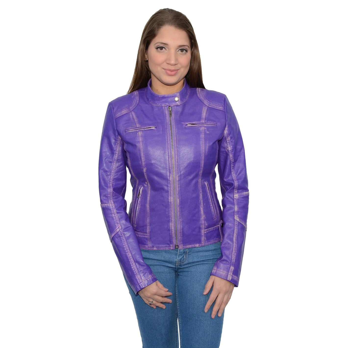 Women's Sheepskin Scuba Style Moto Jacket