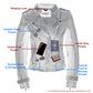 Womens Sheepskin Asymmetrical Moto Jacket w/ Studding