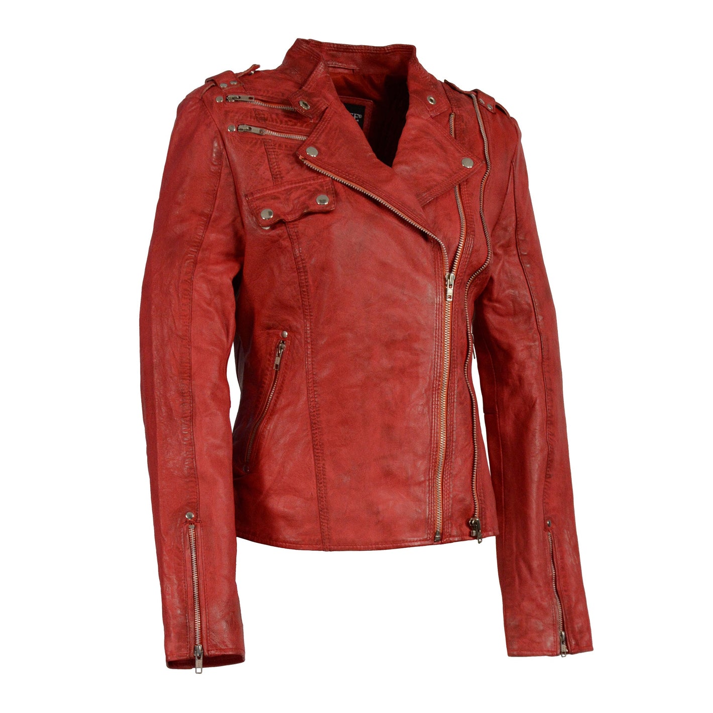 Woman's Double Zipper Asymmetrical Moto Jacket