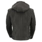 Women Zipper Front Scuba Jacket w/ Detachable Zip Off Hood