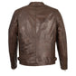 Men's Snap Collar Leather Jacket w/ Quilted Shoulders