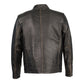Men's Sheepskin Moto Racer Leather Jacket w/ Throat Latch