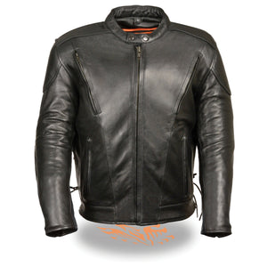 Men's Side Lace Vented Scooter Jacket-Tall