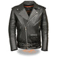 Tall Classic Motorcycle Leather Jacket - Biker Long Sleeve MC Jacket - SH1011T