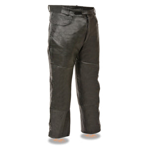 Men's Jean Style Pocket Leather Over Pants