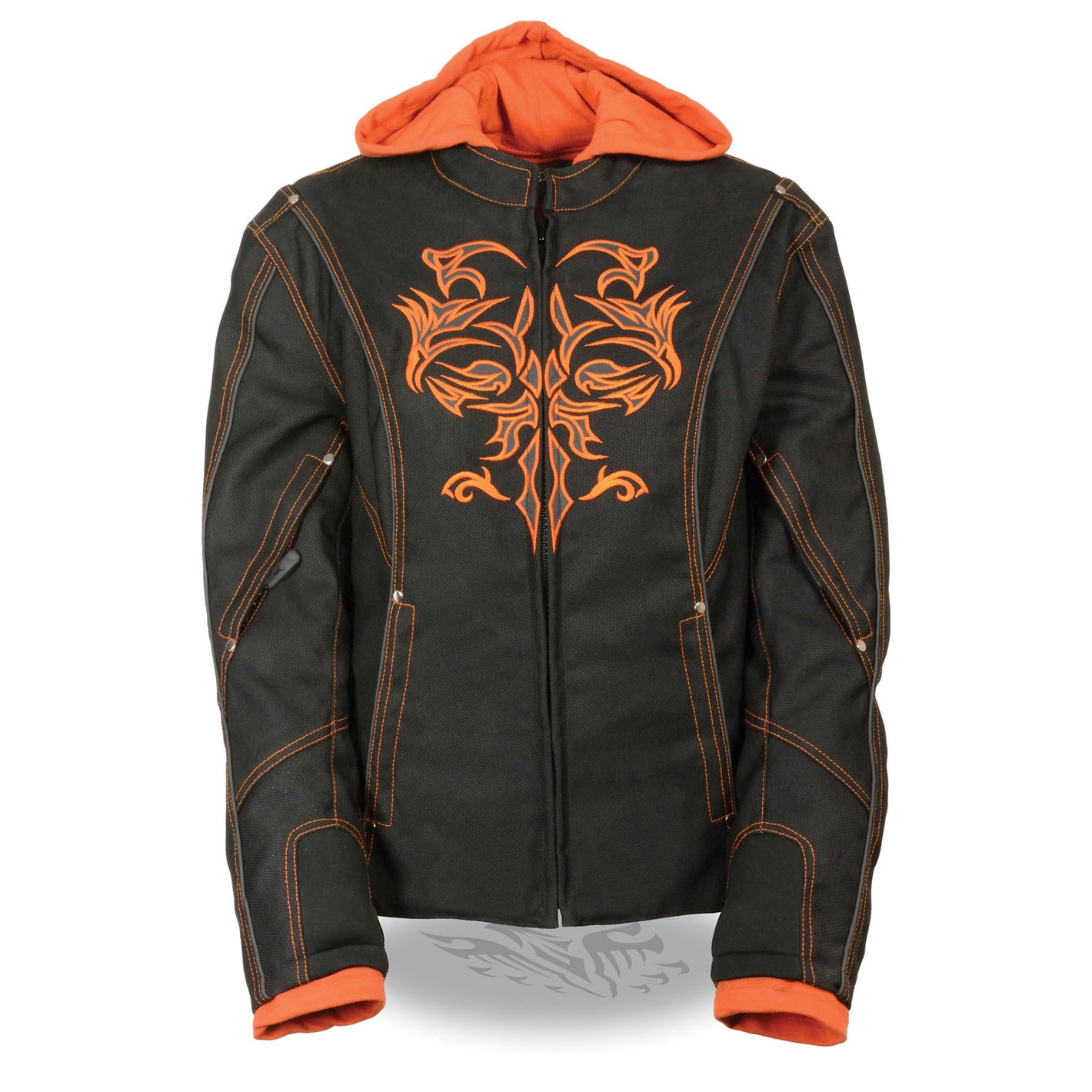 Ladies 3/4 Textile Jacket w/ Reflective Tribal Detail