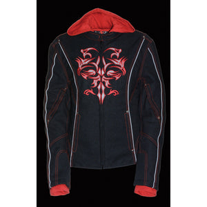 Ladies 3/4 Textile Jacket w/ Reflective Tribal Detail