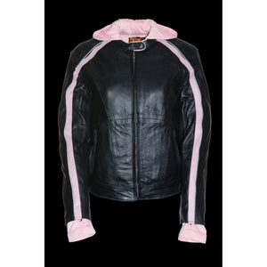 Ladies Striped Jacket w/ Zip-Out Hoodie