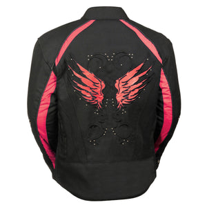 Women's Textile Jacket w/ Stud & Wings Detailing