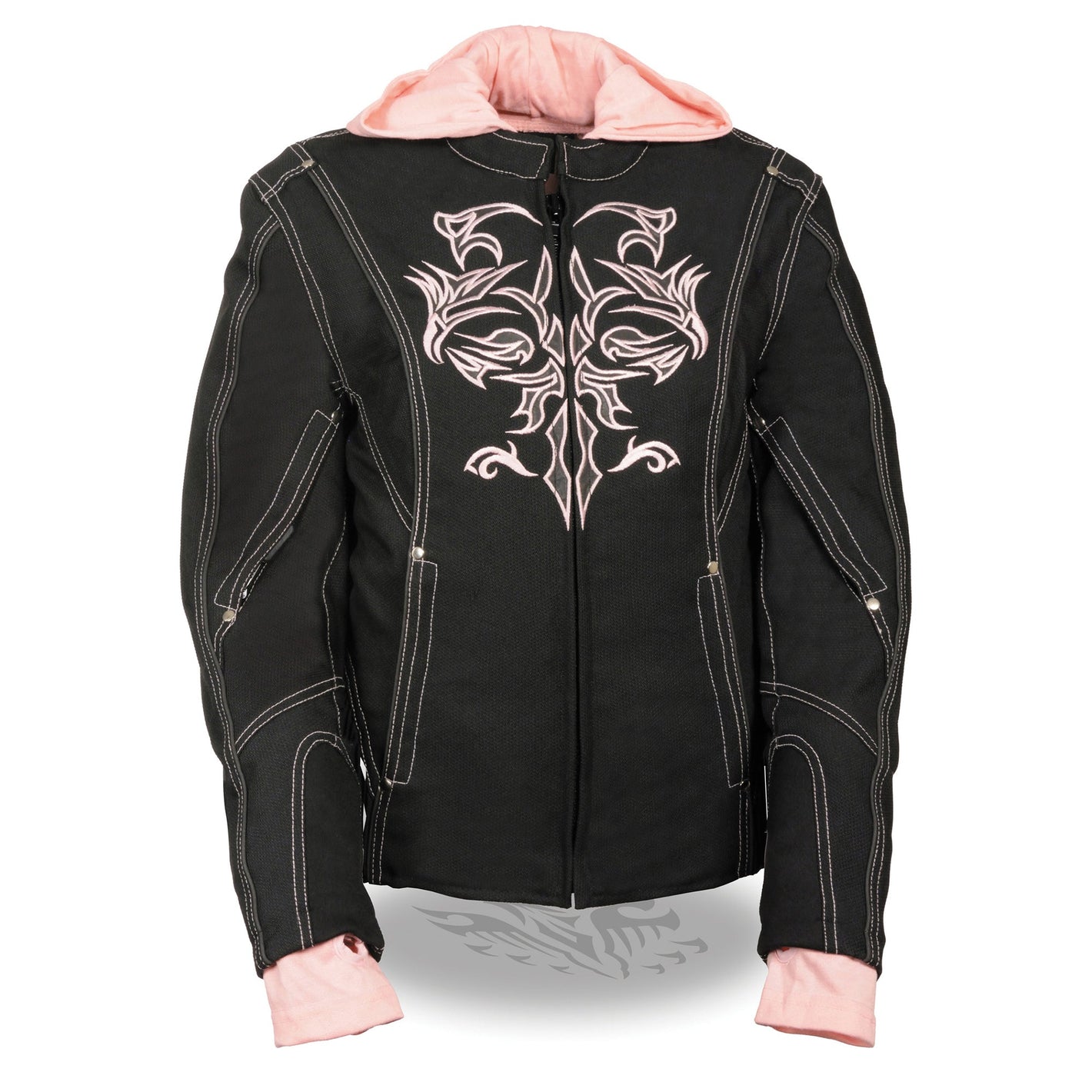 Ladies 3/4 Jacket w/ Reflective Tribal Detail