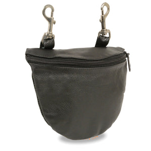 Leather Zipper Close Belt Bag w/ Belt Clasps (8.5X5.5)