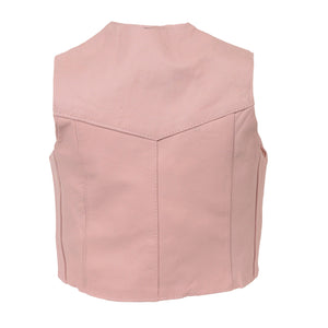 Kids Pink Basic Side Lace Three Snap Vest