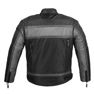 Men's Textile Racer Jacket w/ Reflective Stripes