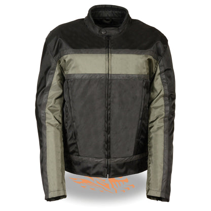 Men's Textile Racer Jacket w/ Reflective Stripes