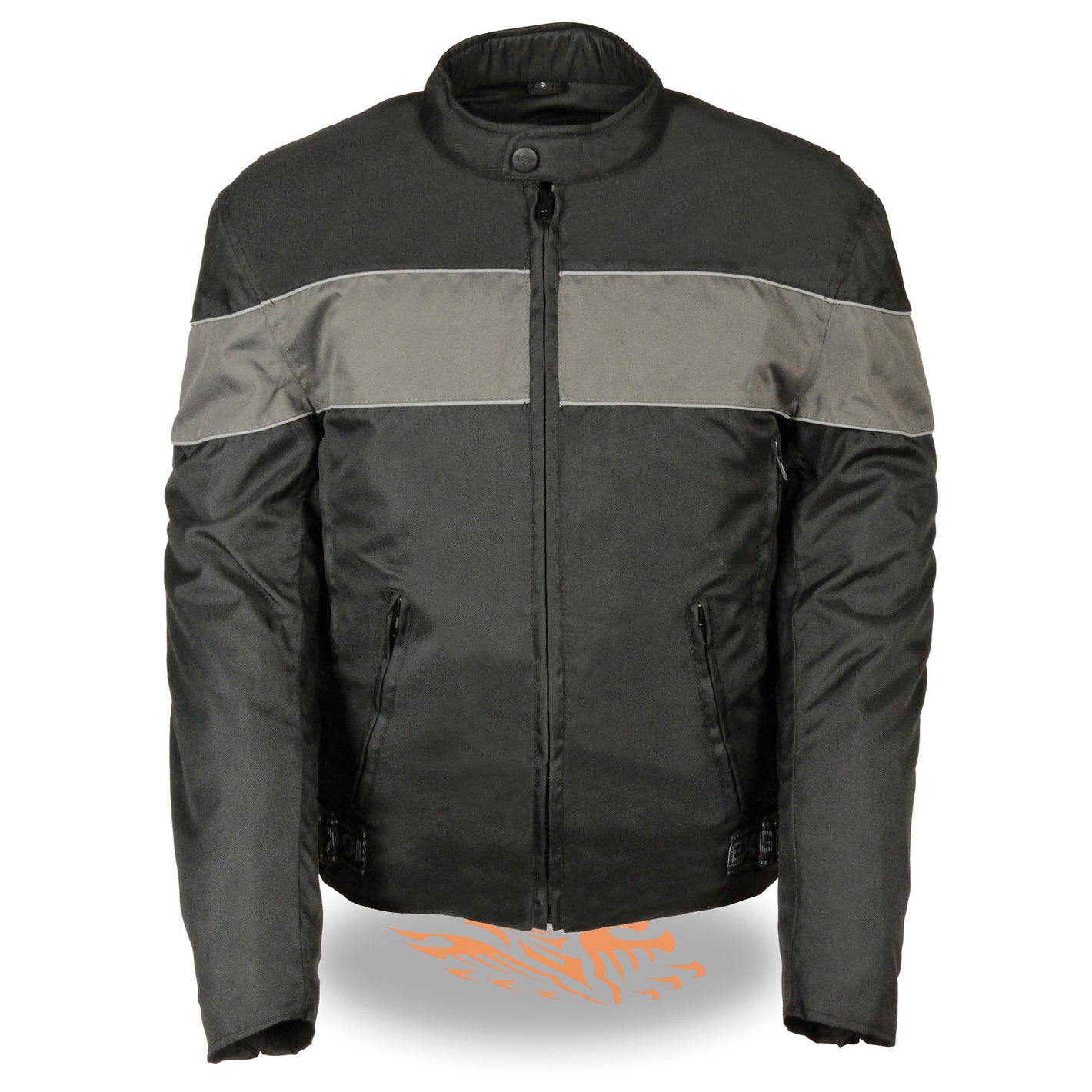 Men's Scooter Style Textile Jacket w/ Reflective Stripes