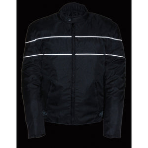 Men's Scooter Style Textile Jacket w/ Reflective Stripes