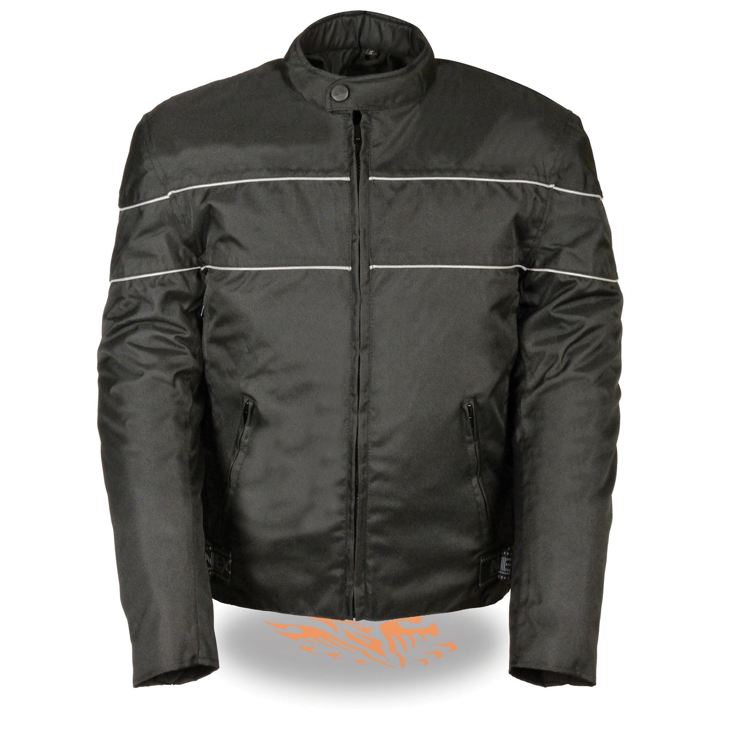 Men's Scooter Style Textile Jacket w/ Reflective Stripes