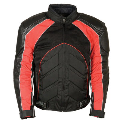 Men's Combo Leather/Textile/Mesh Racer Jacket