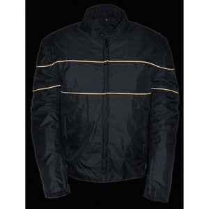 Men's Scooter Style Textile Jacket w/ Orange Stripes