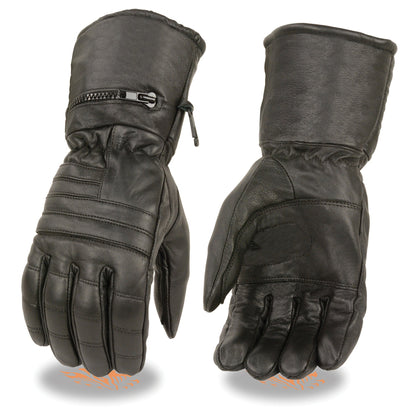 Men's Leather Gauntlet Gloves w/ Rain Mitton