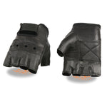 Men's Leather Fingerless Glove w/ Gel Palm