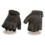 Men's Perforated Fingerless Gloves w/ Gel Palm