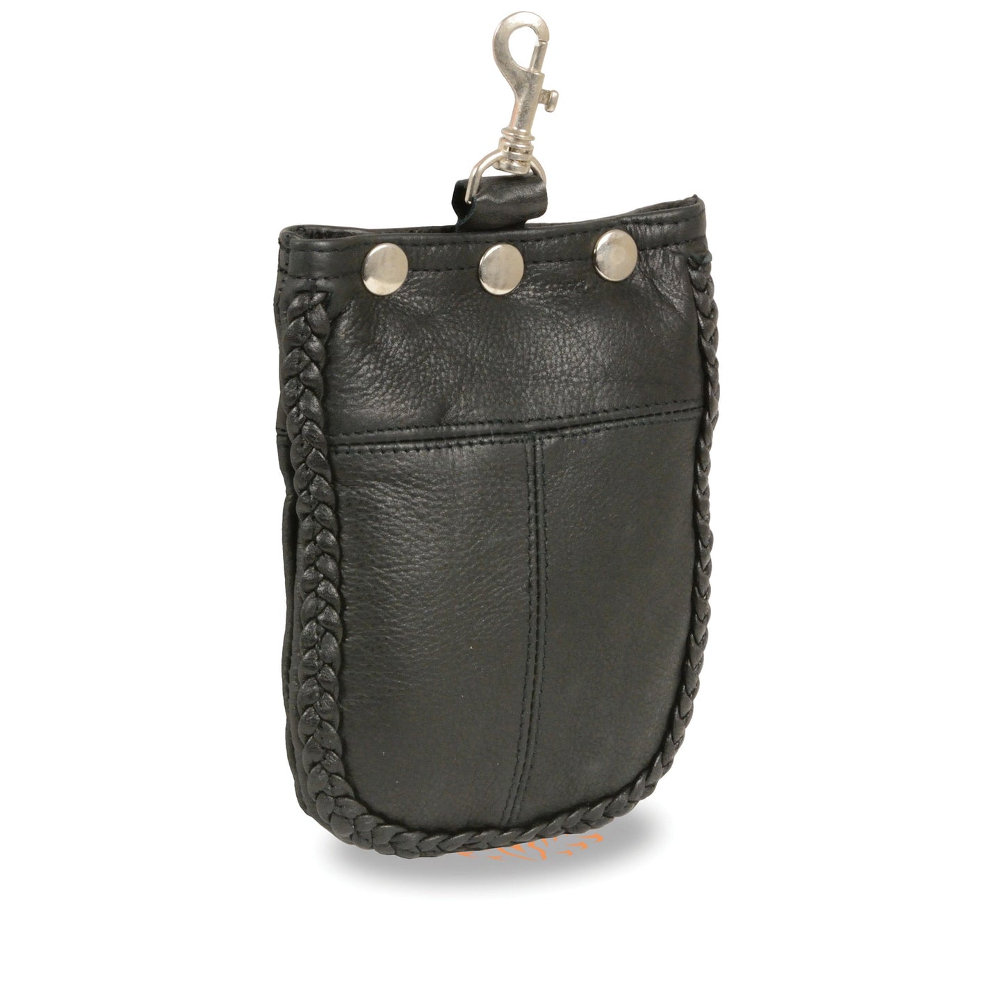 Leather Braided Belt Bag w/ Belt Clasp (7.5X6)