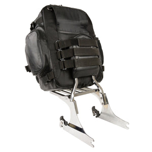 Medium Leather & Textile Cruiser Sissy Bar Back Pack (12X16X6)