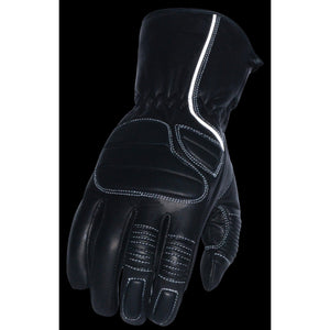 Men's Thermal Lined Padded Back Racing Glove w/Reflective Piping