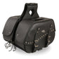 Zip-Off Two Buckle Extended Lid Studded PVC Throw Over Saddle Bag  (19X12X7X20)