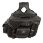 Double Front Pocket Studded PVC Throw Over Saddle Bag w/ Reflective Piping