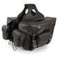 Double Front Pocket PVC Throw Over Saddle Bag w/ Reflective Piping (12x9x6)