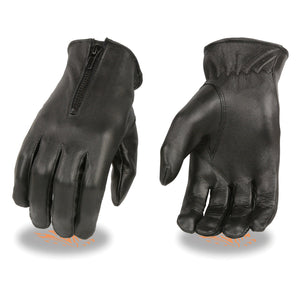 Ladies Unlined Leather Gloves w/ Zipper Closure